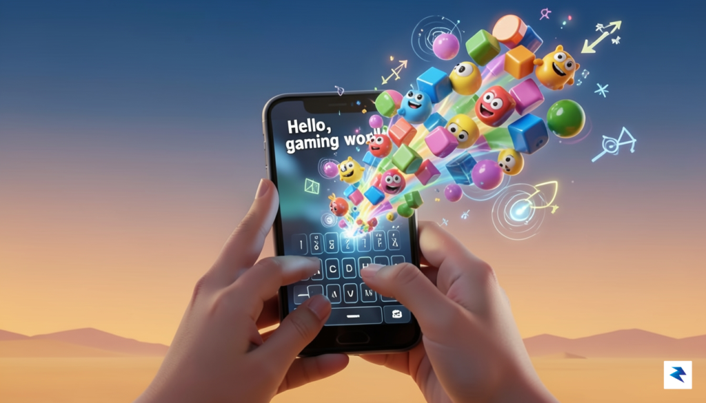 A conceptual digital illustration showing a user typing on a…