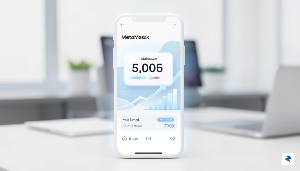 A clean, modern smartphone interface displaying the MetaMask app with&hellip;