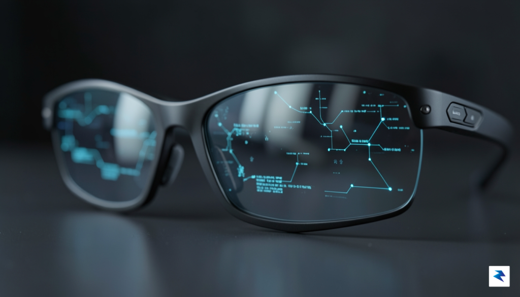 A conceptual close-up of a pair of sleek, modern smart&hellip;