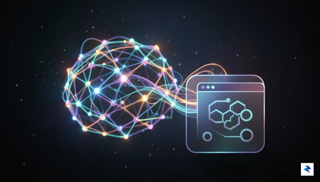 A conceptual digital art piece showing a glowing, multi-layered neural&hellip;