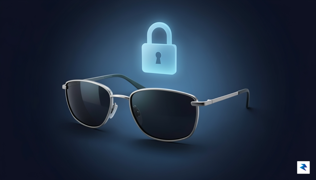 A conceptual digital illustration showing a pair of sleek smart…