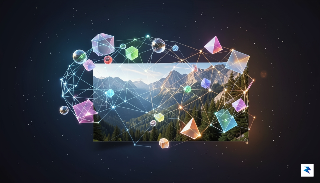 A conceptual digital visualization showing a complex neural network architecture&hellip;