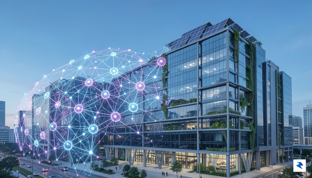 A conceptual image showing a blend of digital neural network&hellip;