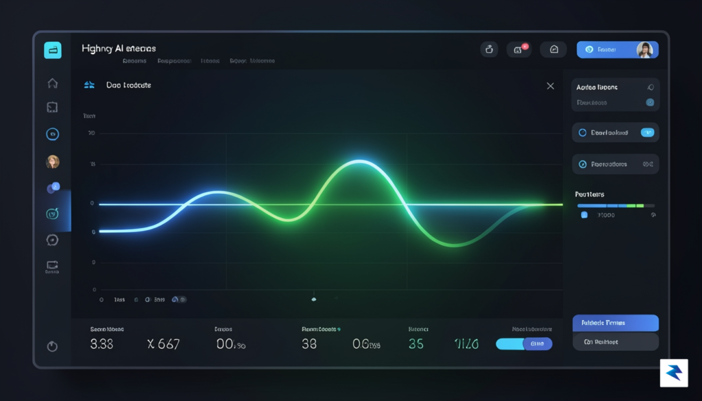 A sleek, modern dashboard showing a high-speed data stream visualization&hellip;
