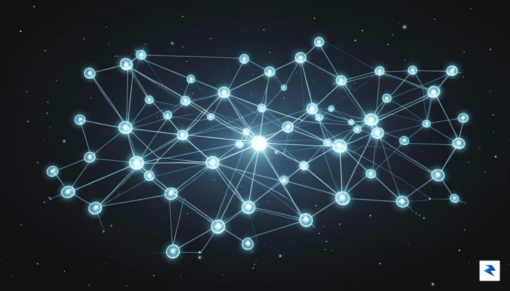 A digital visualization of a modular neural network structure with&hellip;