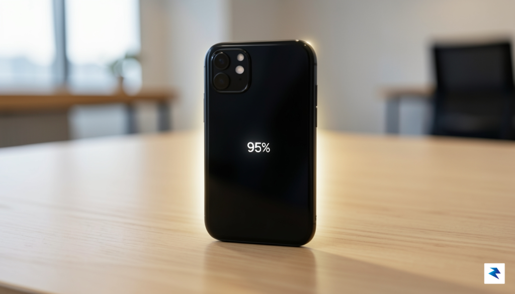 A close-up, high-definition shot of a sleek, modern smartphone sitting&hellip;