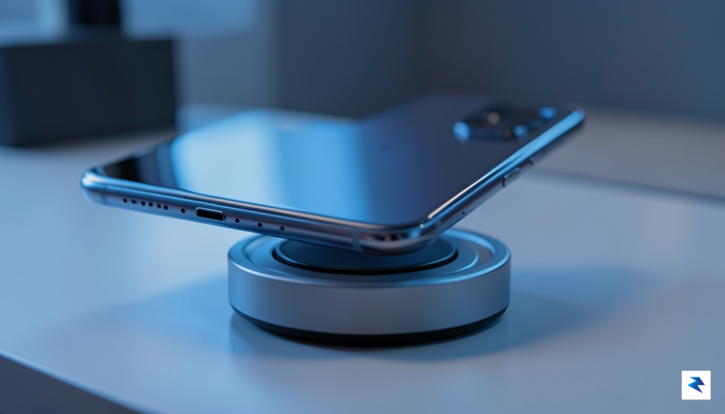 A close-up, cinematic shot of a sleek smartphone back snapping&hellip;