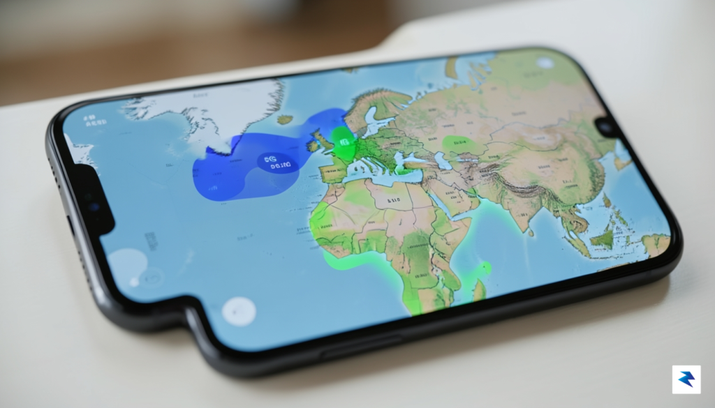 A close-up shot of a smartphone screen displaying a global&hellip;