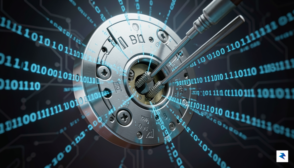 A conceptual digital art representation of a security lock being&hellip;