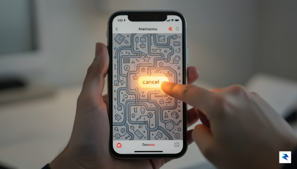 A conceptual digital illustration showing a consumer navigating a complex,…