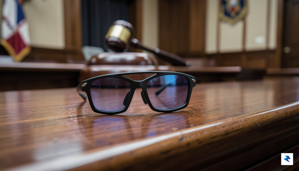 A close-up shot of a pair of modern smart glasses&hellip;