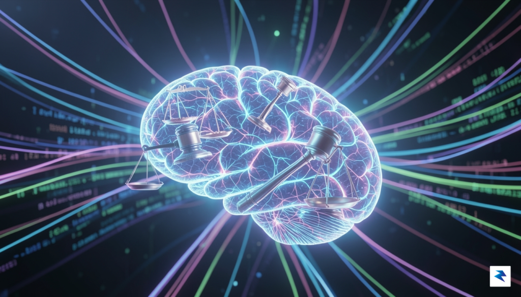 A vibrant, abstract image depicting interconnected digital brains or neural…