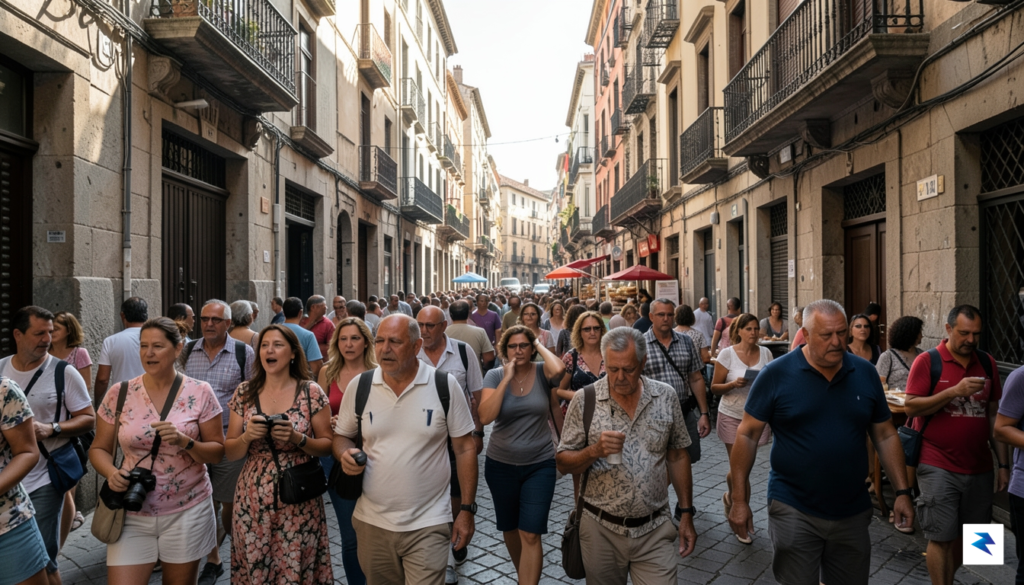 A wide-angle shot of a crowded street in Barcelona's Gothic&hellip;