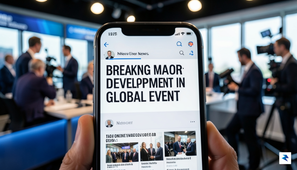 A close-up shot of a smartphone screen displaying a news&hellip;