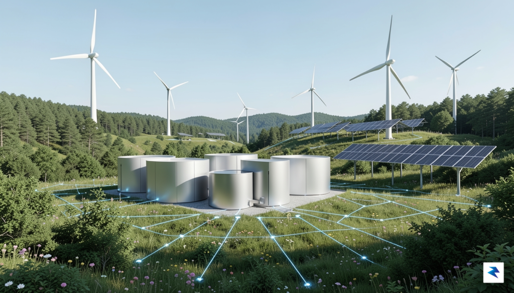 A modern, sleek modular nuclear power plant facility integrated into&hellip;