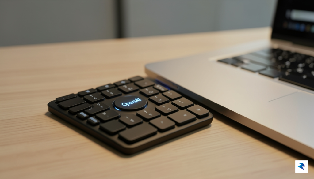 A sleek, matte black mechanical macro-pad featuring a minimalist aesthetic&hellip;