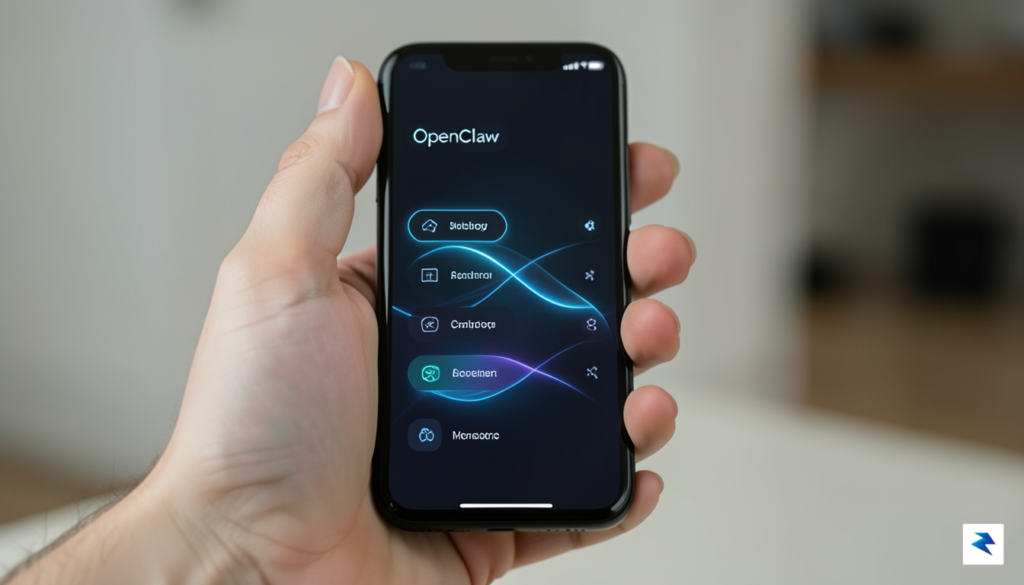 A sleek, modern smartphone held in a hand showing a…