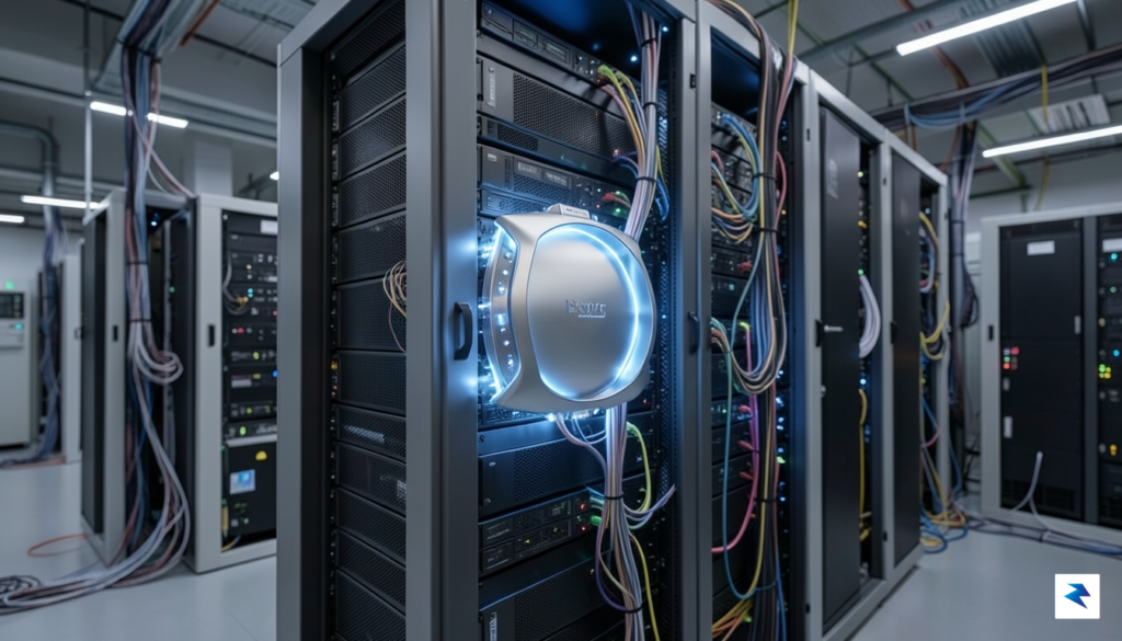 A conceptual digital visualization showing a sleek, modular quantum processor&hellip;