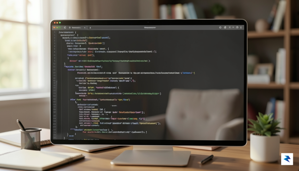 A sleek, modern terminal window open on a high-resolution display,…