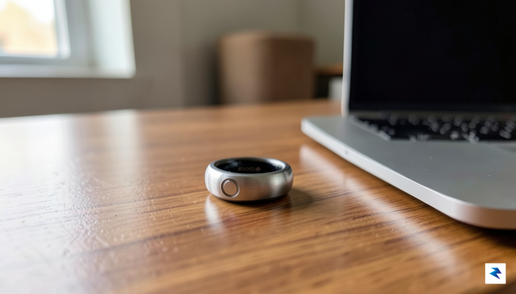 A high-resolution, close-up lifestyle shot of the Oura Ring 5&hellip;