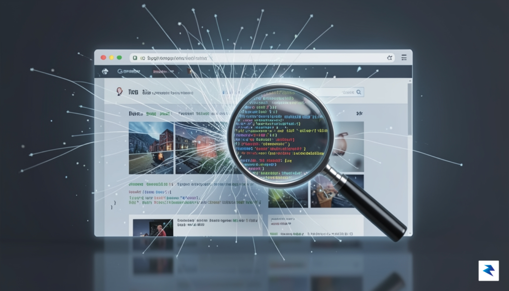 A conceptual digital illustration showing a web browser being bombarded&hellip;