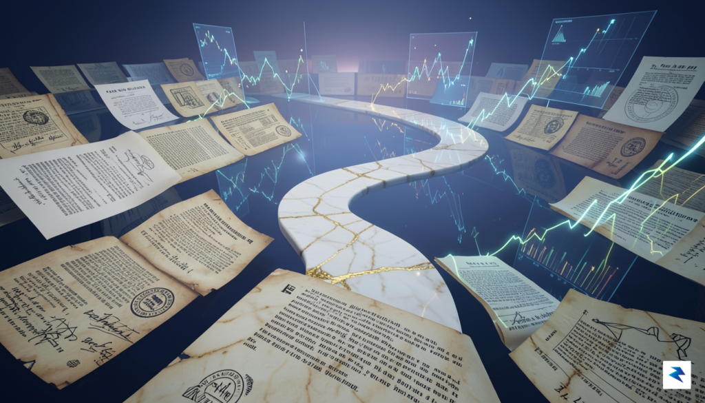 A conceptual digital illustration showing a path through a labyrinth&hellip;