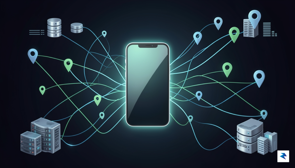 A digital illustration showing a glowing smartphone silhouette in the&hellip;