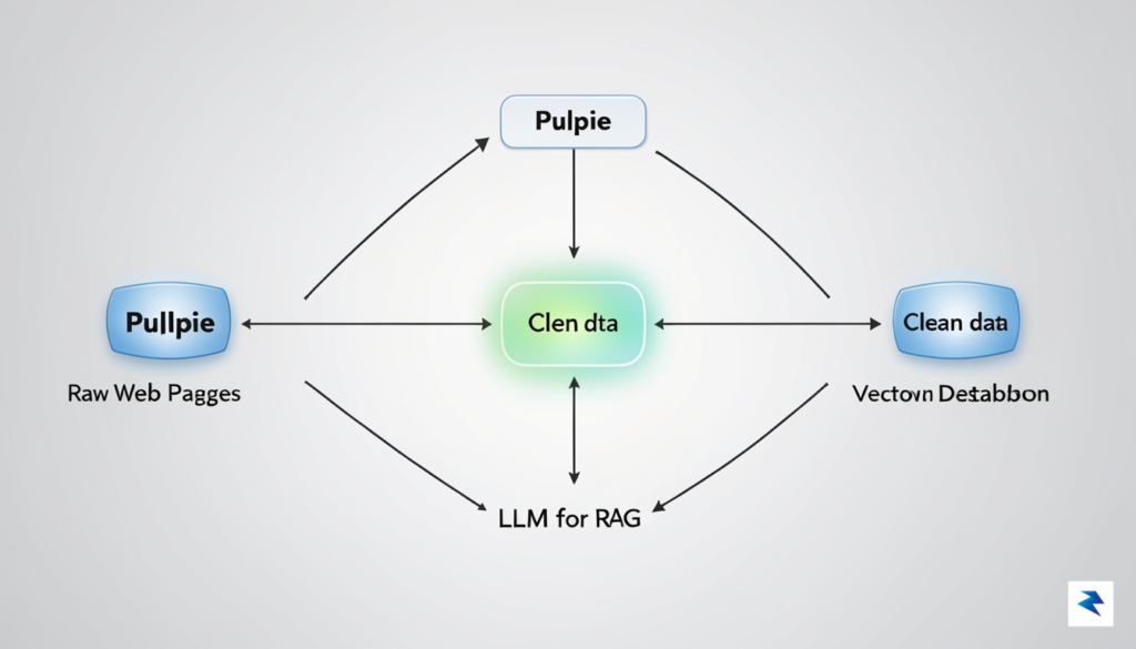 A flowchart illustrating data flow from raw web pages through…