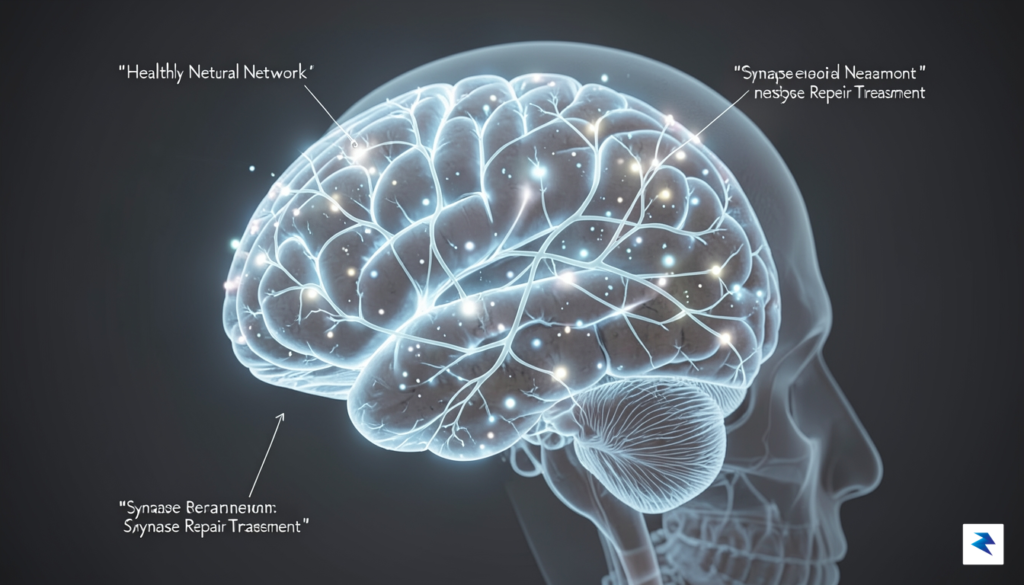 A 3D medical visualization showing a glowing, healthy neural network&hellip;