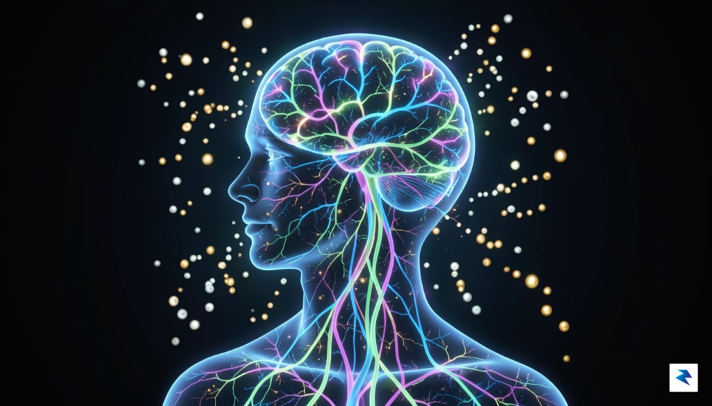 A conceptual, high-tech illustration showing a glowing, intricate network of&hellip;