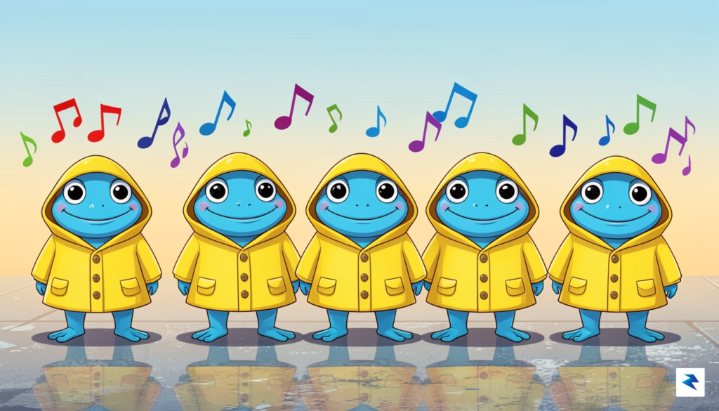 A vibrant, colorful digital illustration of a group of cartoonish,…
