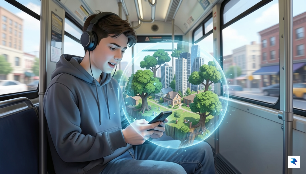 A digital illustration showing a teenager using a smartphone on&hellip;