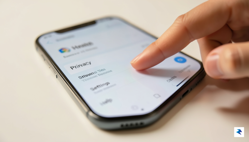 A close-up smartphone screen showing the Samsung Health settings menu…