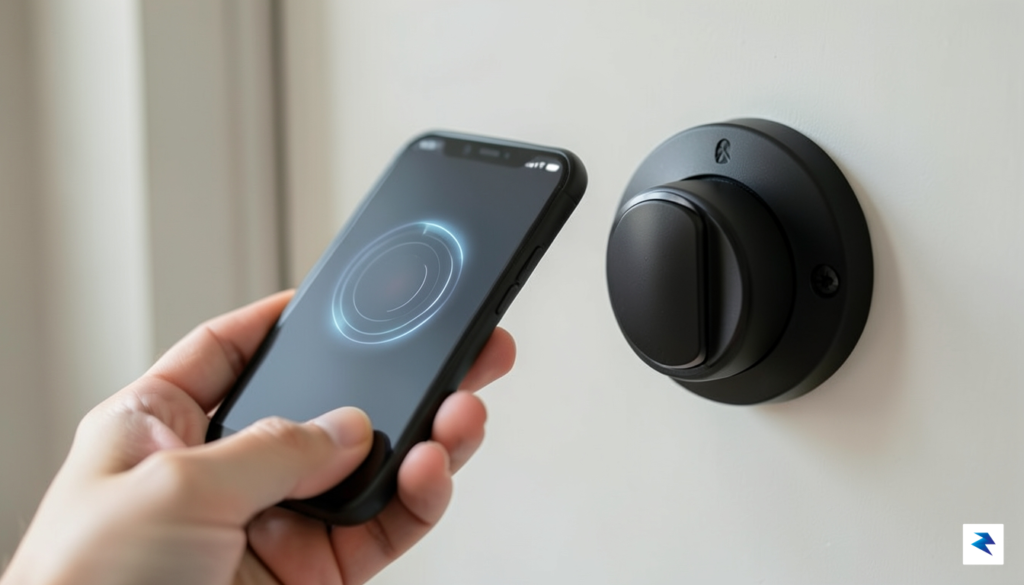 A close-up, high-definition photograph of a smartphone held in a…