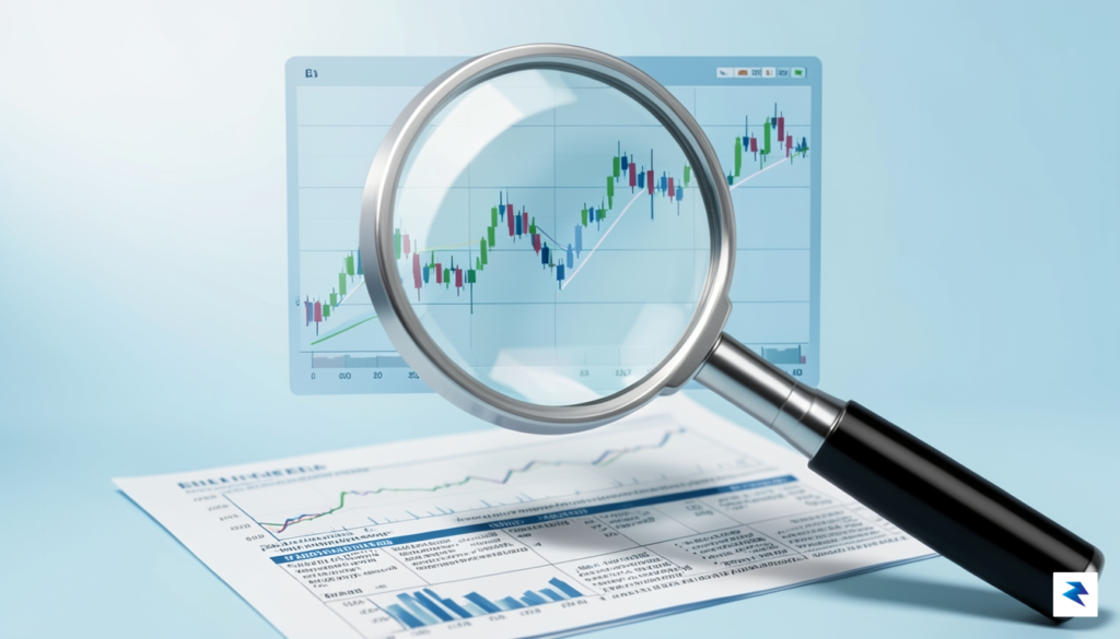 A conceptual illustration of a stock market chart overlaying a…