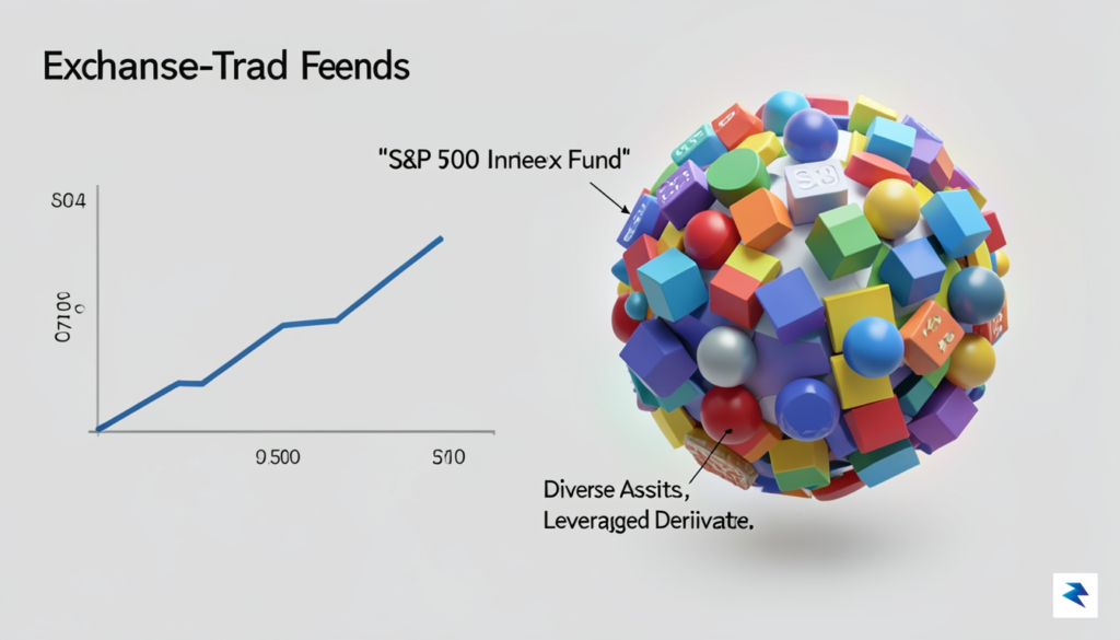 A modern digital infographic showing the evolution of ETFs from…