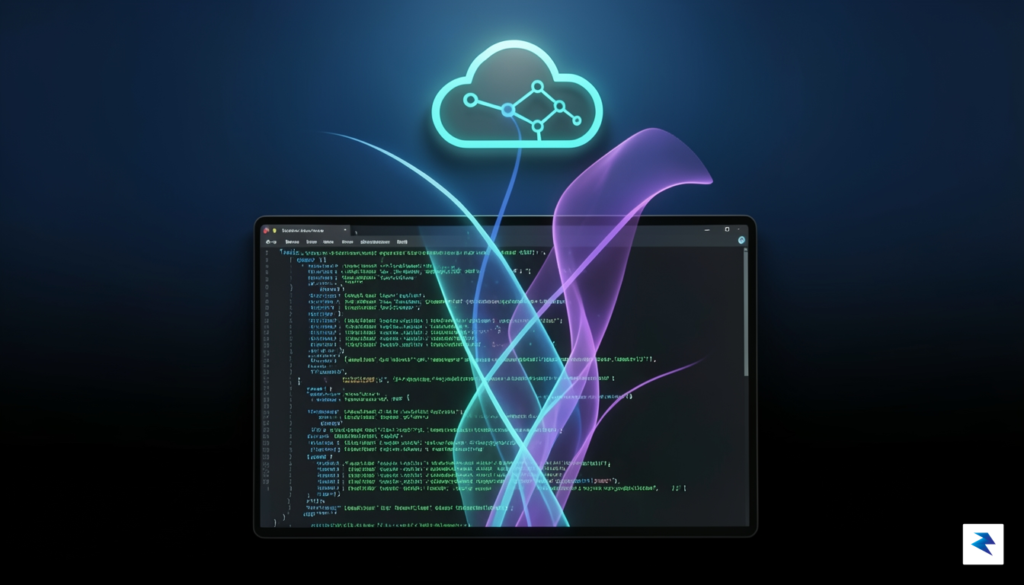 A conceptual digital visualization of a terminal window scanning through…
