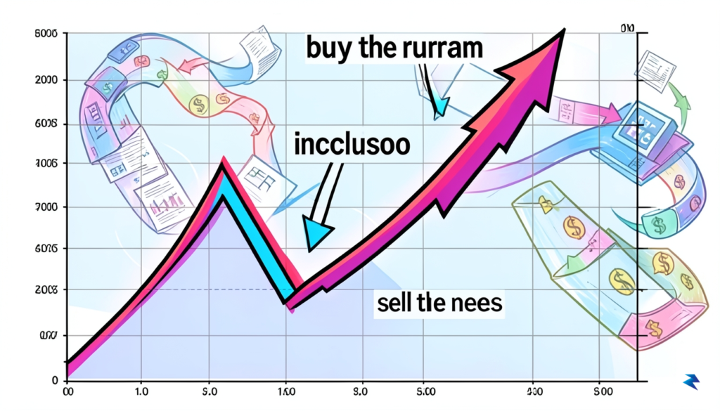 A stylized illustration depicting a stock chart with an initial…