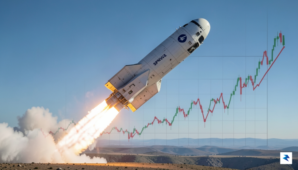 A conceptual image showing a SpaceX Starship rocket launching into…