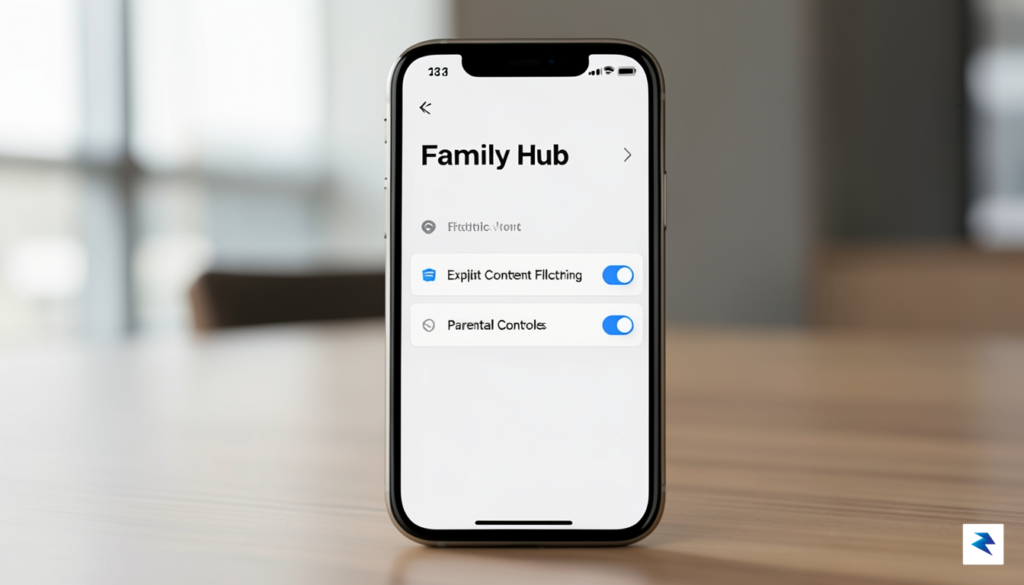 A smartphone screen displaying the Spotify Family Hub settings menu&hellip;