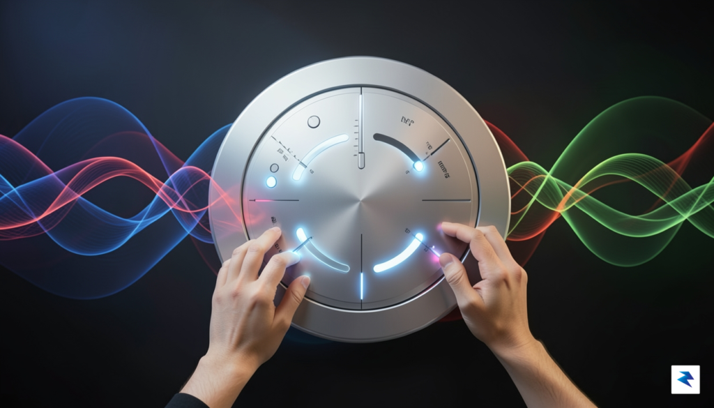A conceptual digital illustration showing a user interacting with a&hellip;
