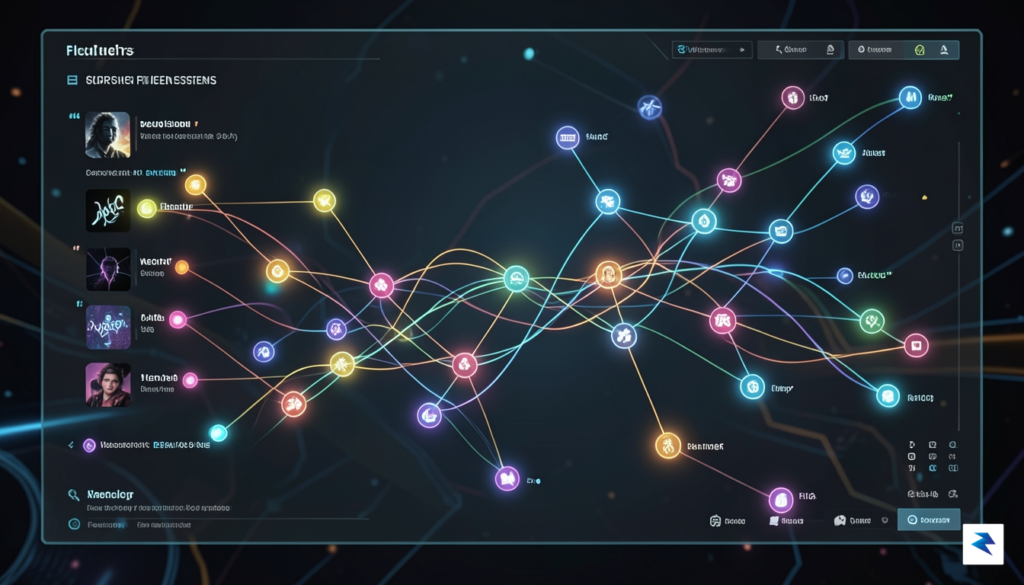 A vibrant, high-tech interface visualization showing a digital music stream&hellip;