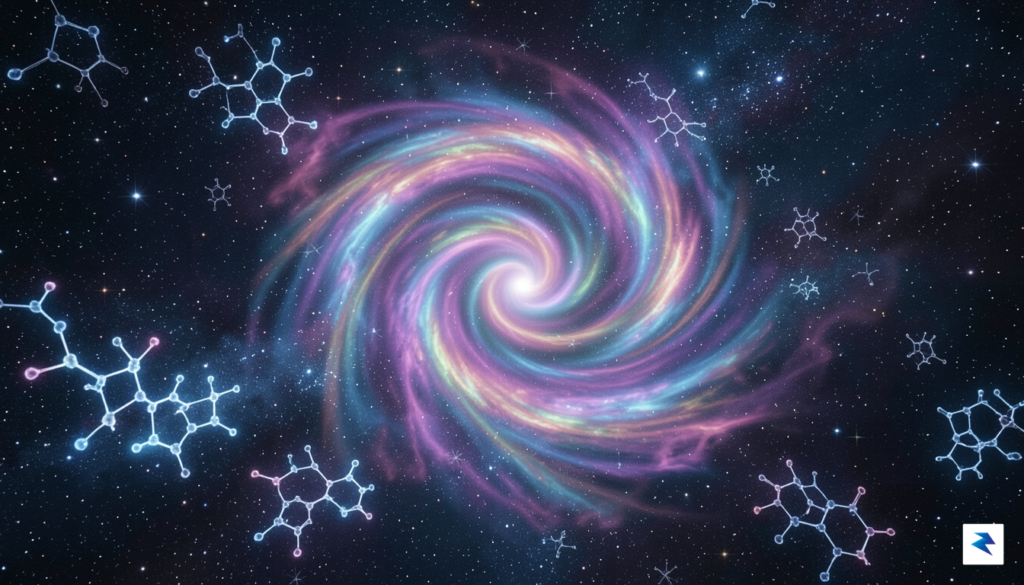 A vibrant, high-resolution rendering of a swirling, colorful protoplanetary disk&hellip;
