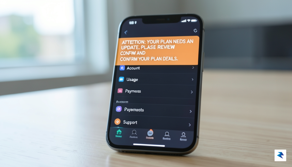 A close-up smartphone screen showing the T-Mobile app dashboard with&hellip;