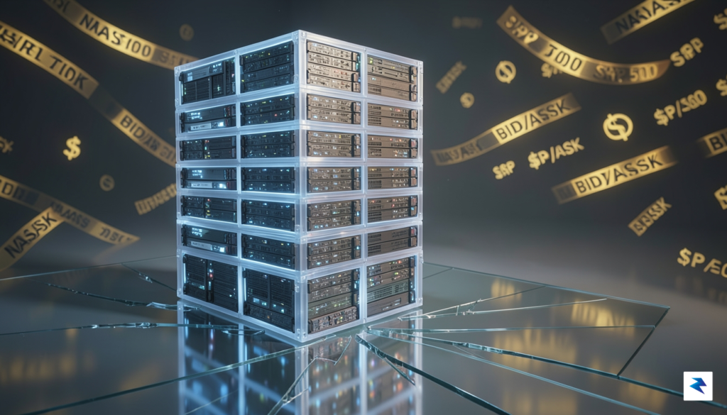 A conceptual digital illustration showing a towering stack of glowing,&hellip;