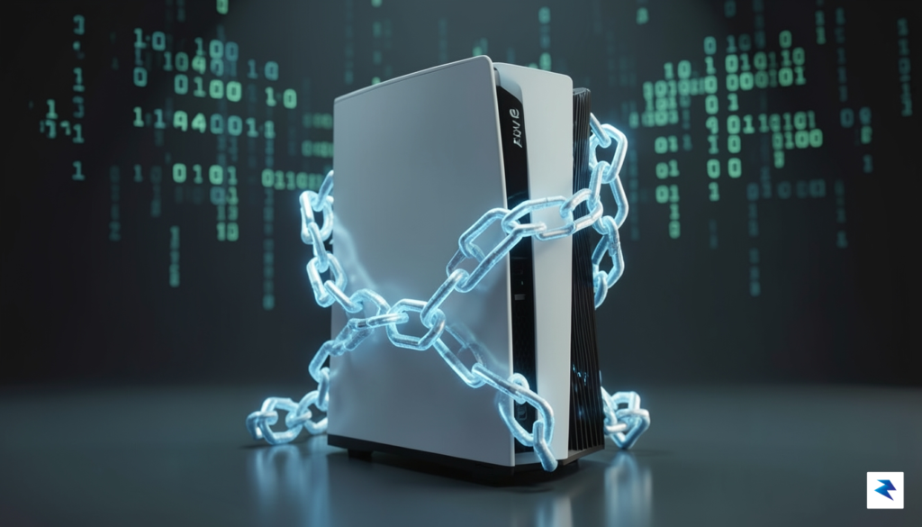 A detailed 3D digital illustration of a glowing, intricate cryptographic…