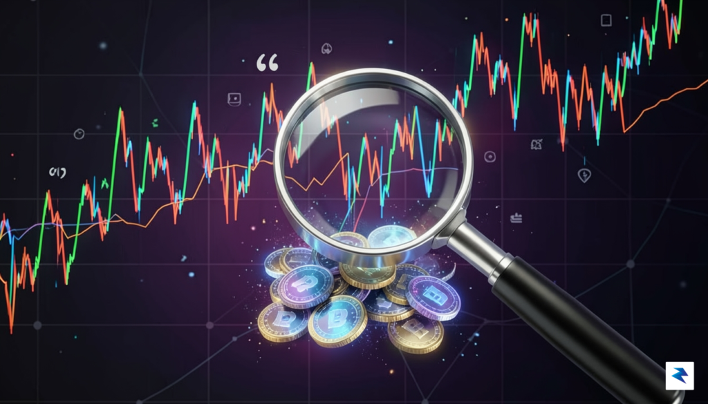 A digital visualization of a crypto market chart showing extreme&hellip;