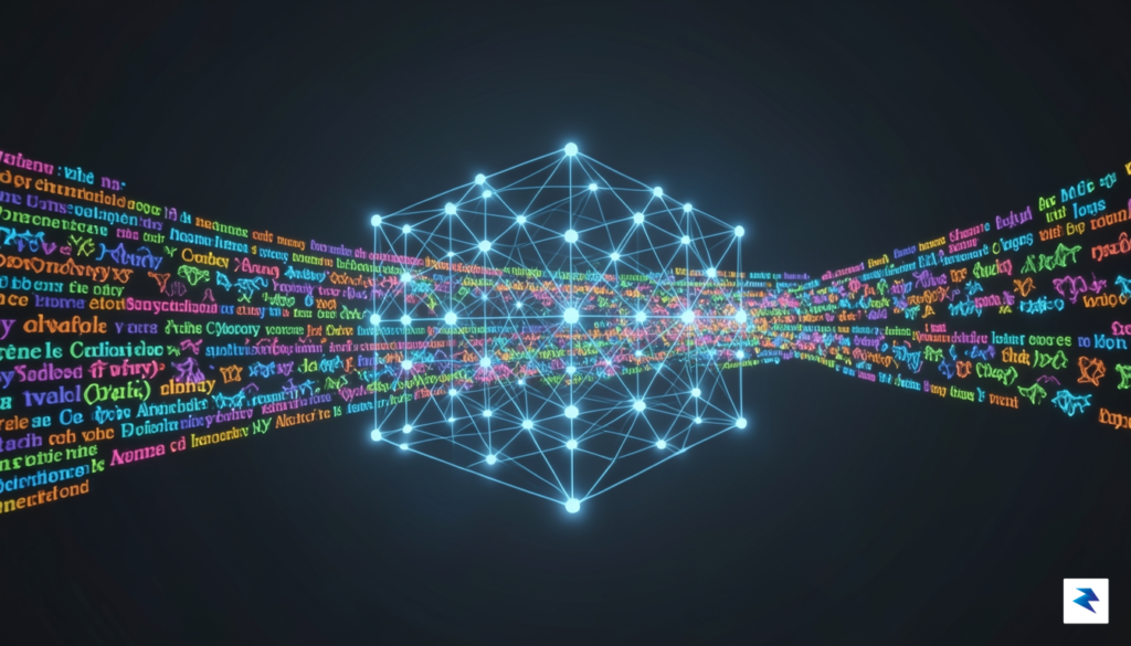 A conceptual digital visualization of a neural network layer filtering&hellip;