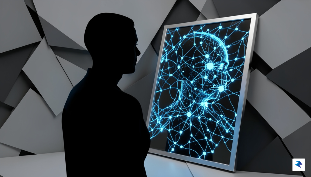 A conceptual digital art piece showing a silhouette of a&hellip;