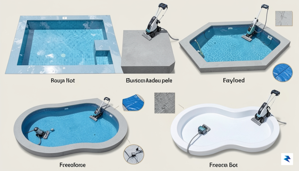 A diagram illustrating different pool shapes (rectangular, L-shaped, kidney, freeform)&hellip;